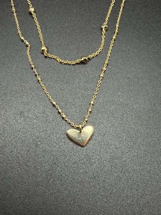 Kendra Scott Ari Heart Multi Strand Necklace gold tone #E441 - Picture 3 of 7